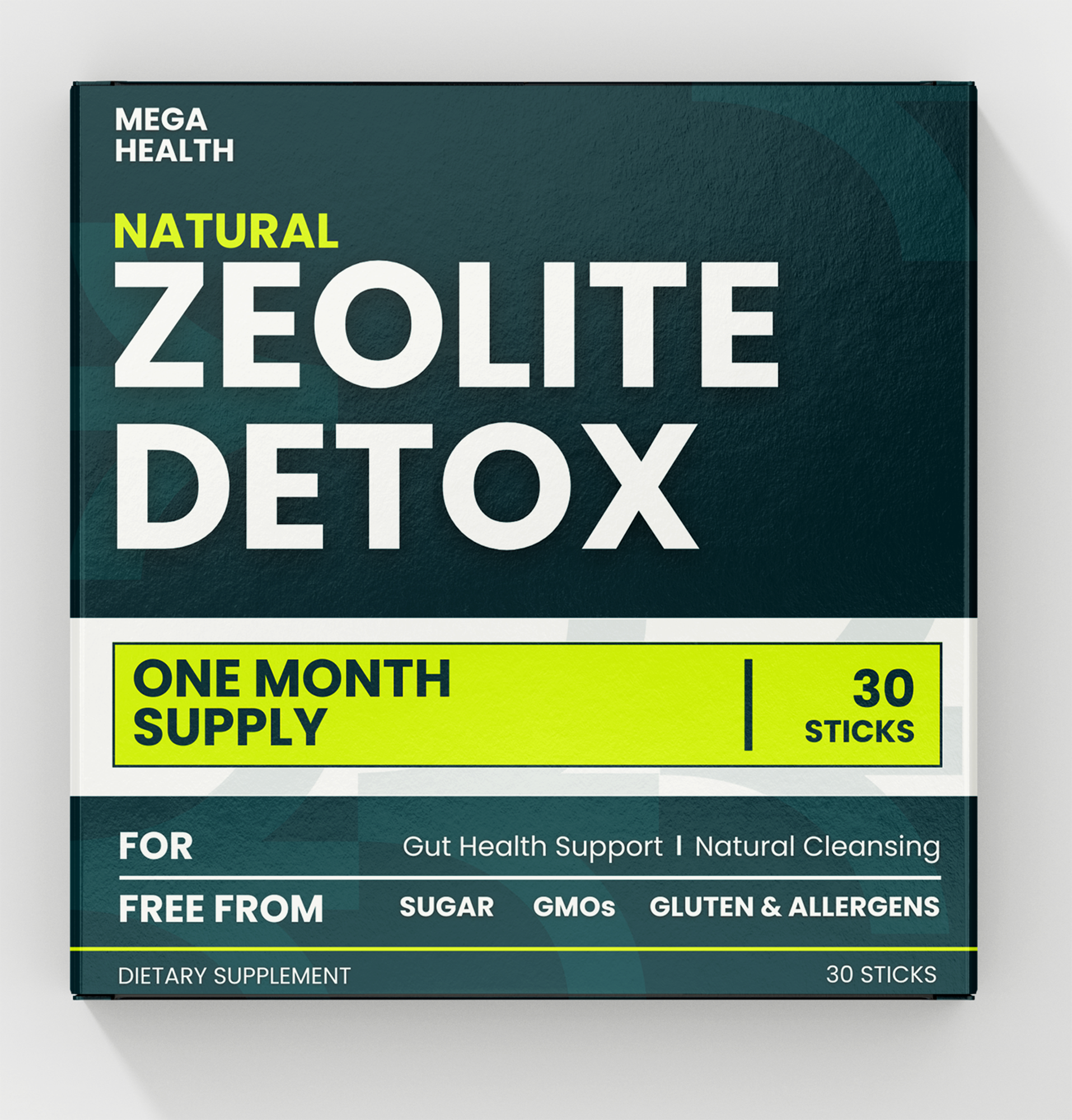 MEGA HEALTH Zeolite Detox box packaging detail