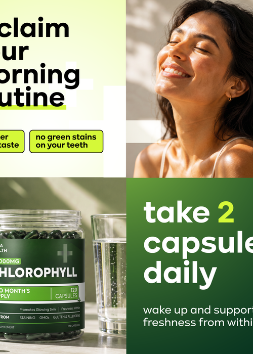 MEGA HEALTH Chlorophyll Capsules — Freshness From Within | 12,000mg per Jar | 2-Month Supply