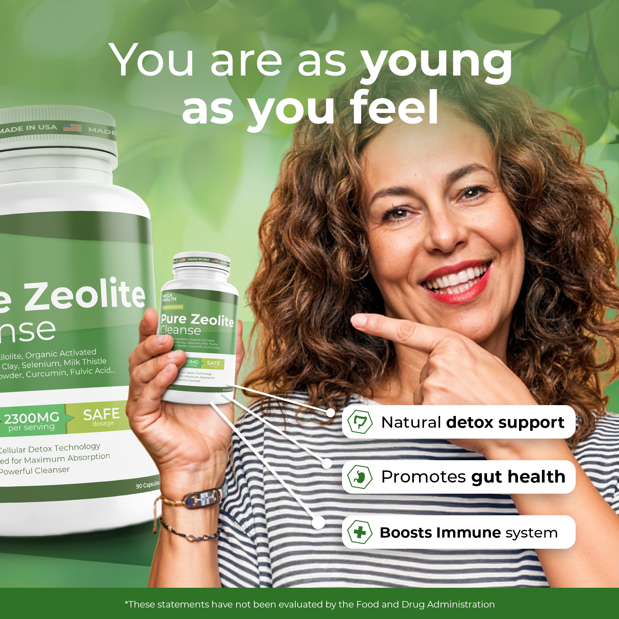 Pure Zeolite Cleanse detox supplement bottle front view
