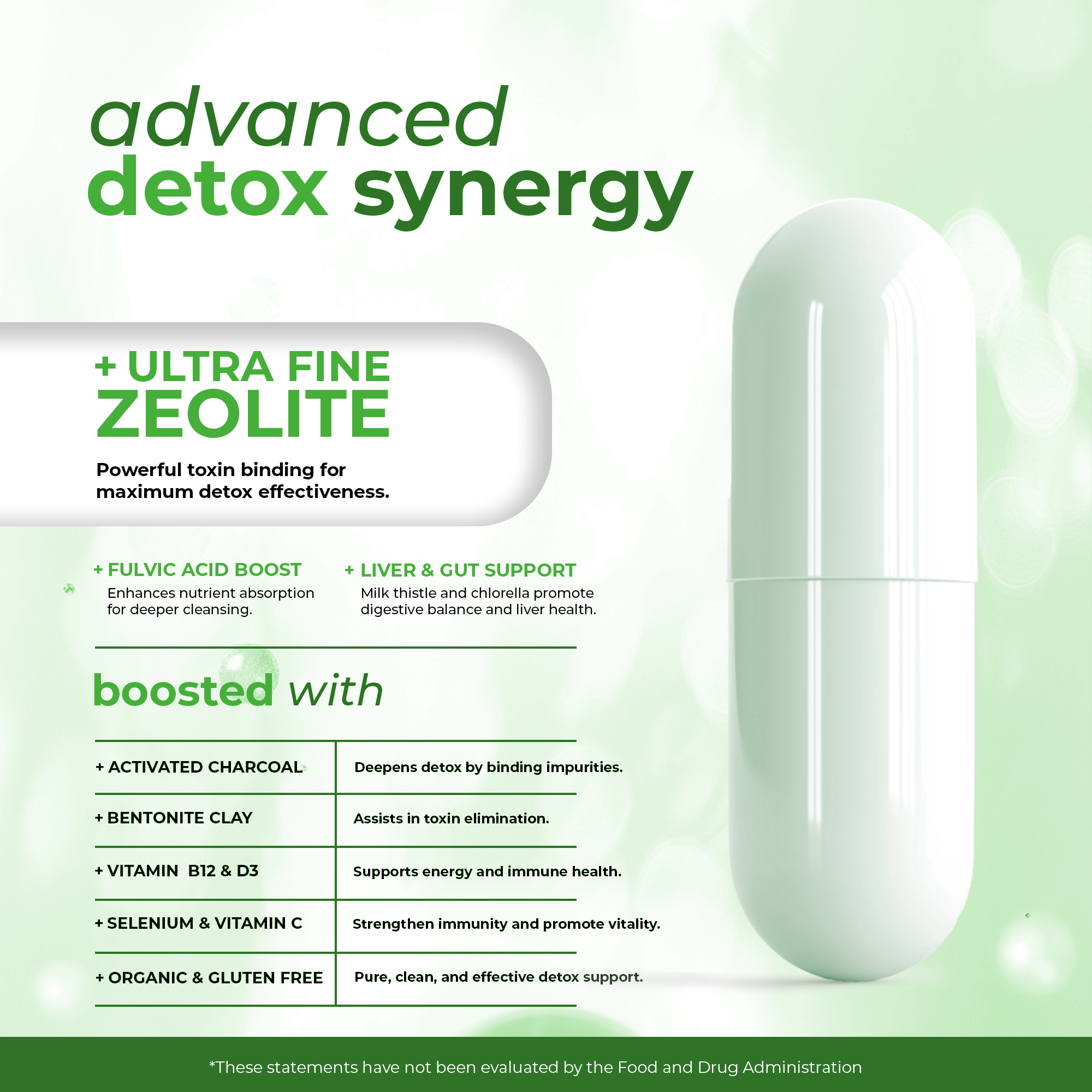 Pure Zeolite Cleanse natural detox capsules packaging