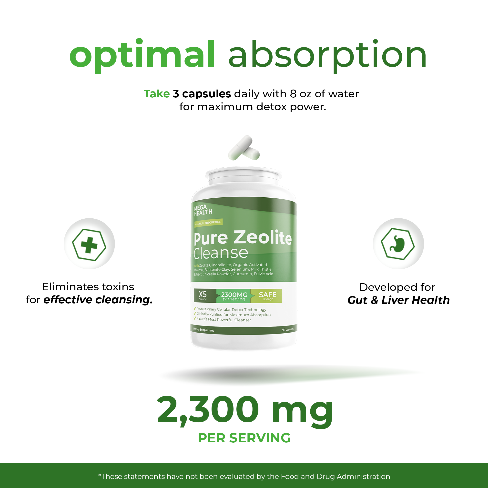Pure Zeolite Cleanse supplement supporting digestion and energy